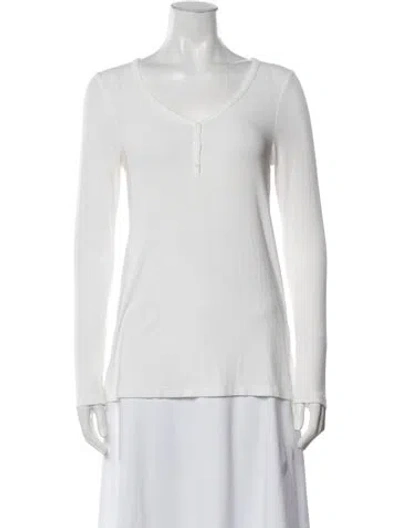 Pre-owned Hatch V-neck Long Sleeve T-shirt In Neutrals