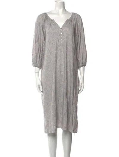 Pre-owned Hatch V-neck Midi Length Dress In Black