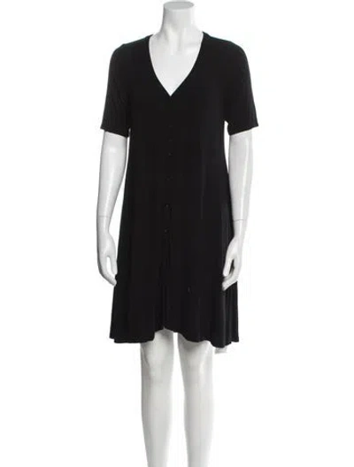 Pre-owned Hatch V-neck Mini Dress In Black