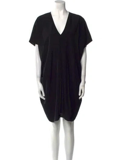 Pre-owned Hatch V-neck Mini Dress In Black