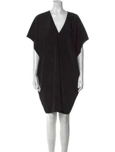 Pre-owned Hatch V-neck Mini Dress In Black