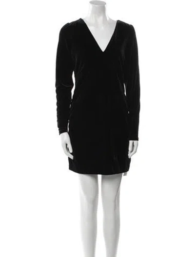 Pre-owned Hatch V-neck Mini Dress In Black