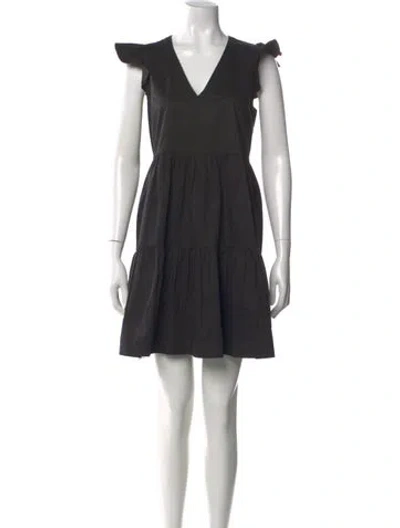 Pre-owned Hatch V-neck Mini Dress In Black