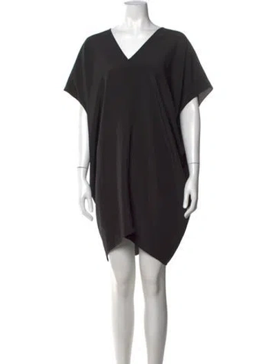 Pre-owned Hatch V-neck Mini Dress In Black