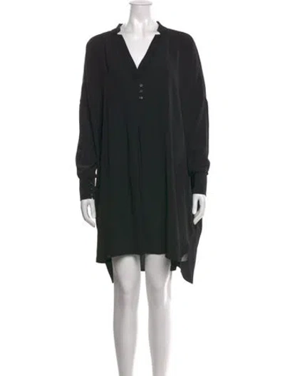 Pre-owned Hatch V-neck Mini Dress In Black
