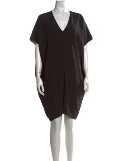 Pre-owned Hatch V-neck Mini Dress In Black