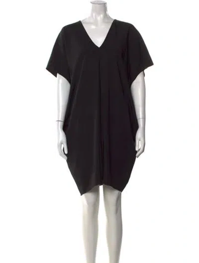 Pre-owned Hatch V-neck Mini Dress In Black