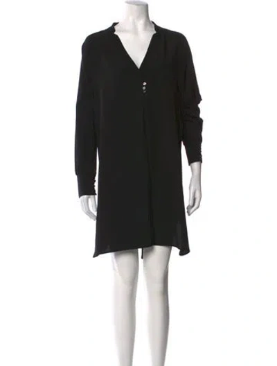 Pre-owned Hatch V-neck Mini Dress In Black