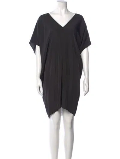 Pre-owned Hatch V-neck Mini Dress In Gray