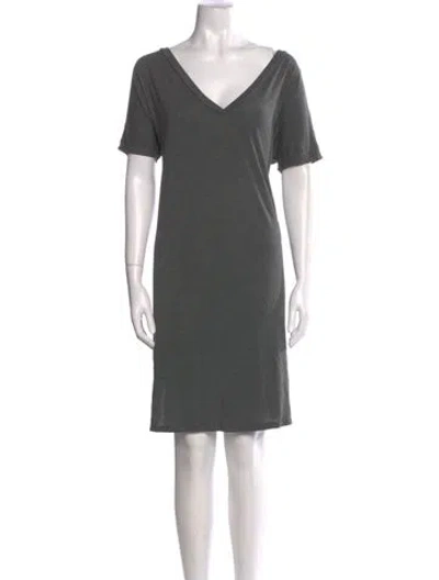 Pre-owned Hatch V-neck Mini Dress In Gray