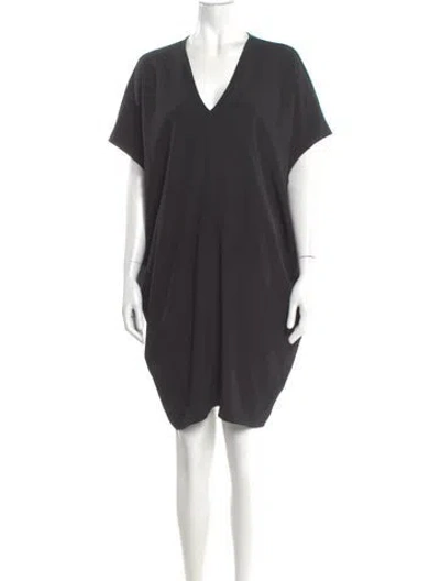 Pre-owned Hatch V-neck Mini Dress In Gray