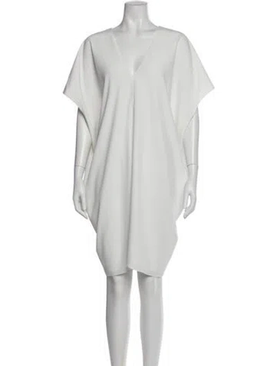 Pre-owned Hatch V-neck Mini Dress In White