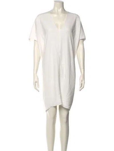 Pre-owned Hatch V-neck Mini Dress In White