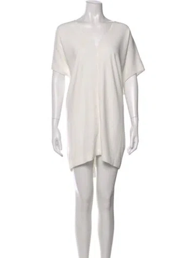 Pre-owned Hatch V-neck Mini Dress In White