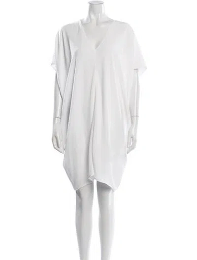 Pre-owned Hatch V-neck Mini Dress In White