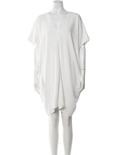 Pre-owned Hatch V-neck Mini Dress In White