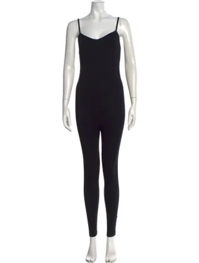 Pre-owned Hatch V-neck Romper In Black