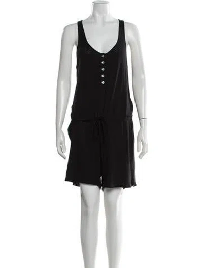 Pre-owned Hatch V-neck Romper In Black