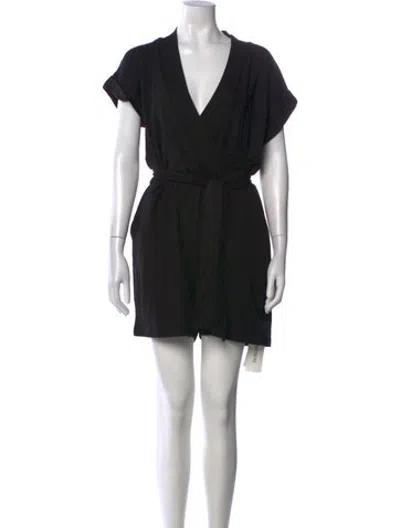 Pre-owned Hatch V-neck Romper In Black