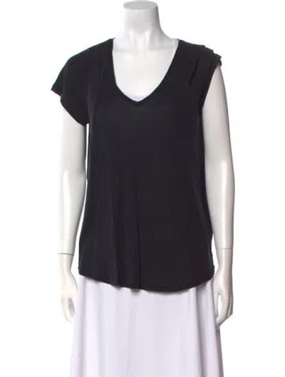 Pre-owned Hatch V-neck Short Sleeve T-shirt In Black