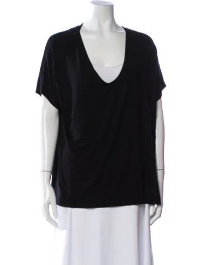 Pre-owned Hatch V-neck Short Sleeve T-shirt In Black