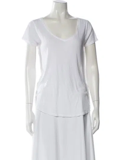 Pre-owned Hatch V-neck Short Sleeve T-shirt In White
