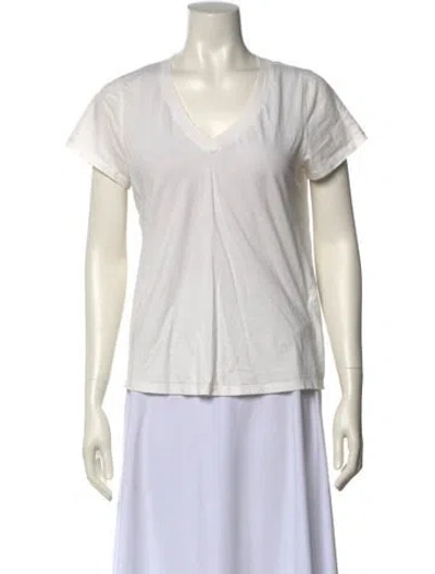 Pre-owned Hatch V-neck Short Sleeve T-shirt In White