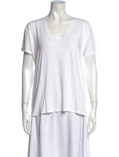 Pre-owned Hatch V-neck Short Sleeve T-shirt In White