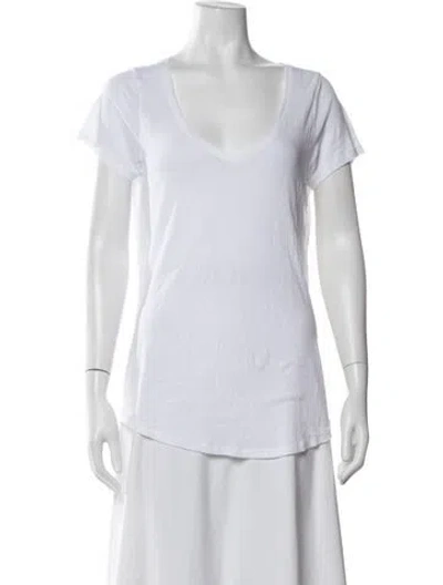 Pre-owned Hatch V-neck Short Sleeve T-shirt In White