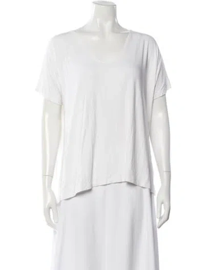 Pre-owned Hatch V-neck Short Sleeve T-shirt In White