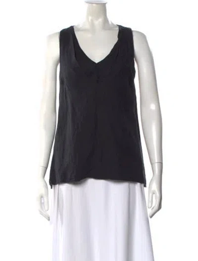 Pre-owned Hatch V-neck Sleeveless Top In Black