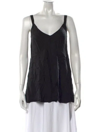 Pre-owned Hatch V-neck Sleeveless Top In Black