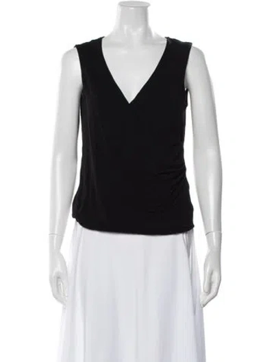 Pre-owned Hatch V-neck Sleeveless Top In Black