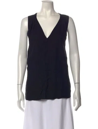Pre-owned Hatch V-neck Sleeveless Top In Black