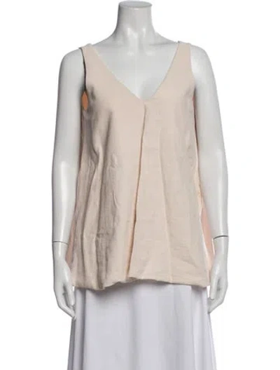 Pre-owned Hatch V-neck Sleeveless Top In Pink