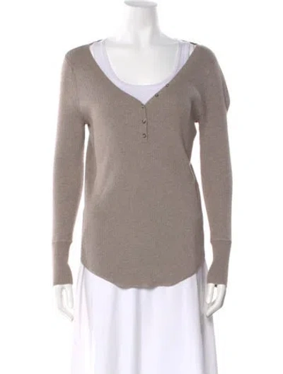 Pre-owned Hatch V-neck Sweater In Brown