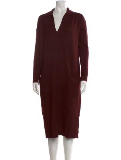 Pre-owned Hatch V-neck Sweater In Burgundy
