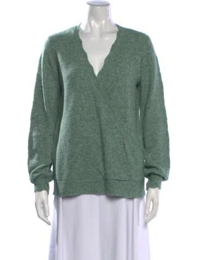 Pre-owned Hatch V-neck Sweater In Green