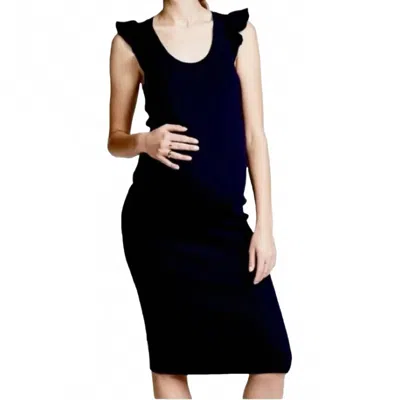 Hatch Women's Maternity Chloe Ribbed Knit Dress In Black