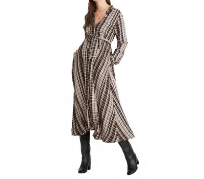 Hatch Women's The Alyssa Long Sleeve Dress In Black Plaid In Multi