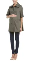 Hatch Women's The Swing Coat Spring Jacket In Olive In Animal Print
