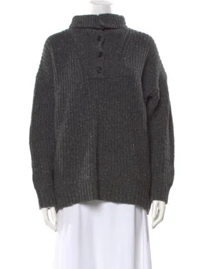 Pre-owned Hatch Wool Mock Neck Sweater In Gray