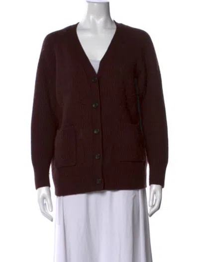 Pre-owned Hatch Wool V-neck Sweater In Brown