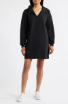 Hatley Anna Spread Collar Sweatshirt Dress In Black