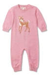 Hatley Baby Doe Cotton Sweater Romper In Blush Blossom Melange