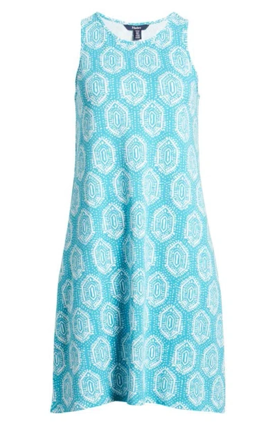 Hatley Bella Batik Print Stretch Cotton Blend Dress In Turquoise