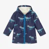 Hatley Boys Blue T-rex Raincoat In Blue