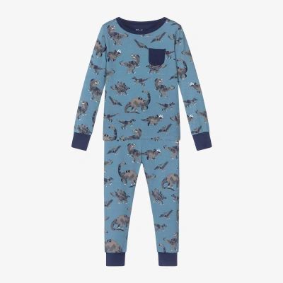 Hatley Kids' Boys Blue Viscose Dinosaur Pyjamas