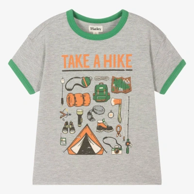 Hatley Kids' Boys Grey Cotton Camping Print T-shirt