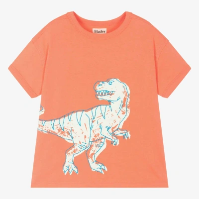 Hatley Kids' Boys Orange Cotton Dinosaur T-shirt